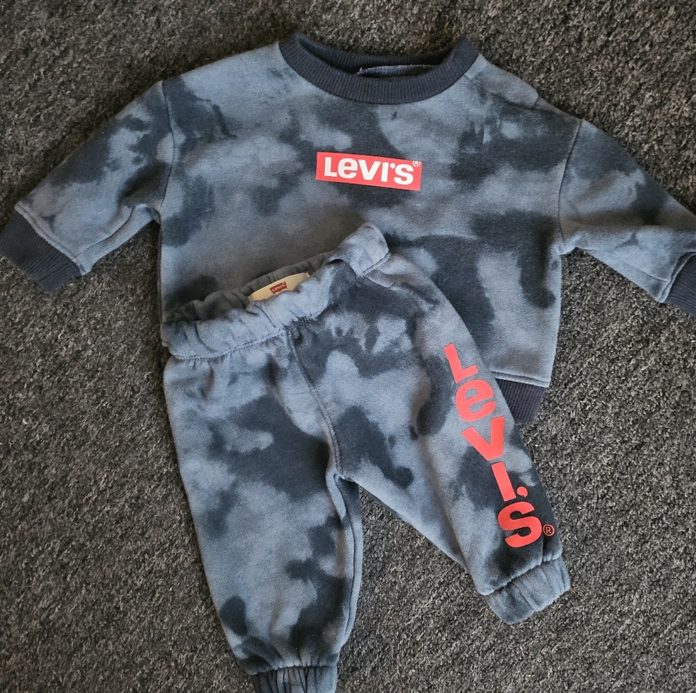 Levi's Infants 3month Blue Tie-Dye Sweatshirt and Joggers Set